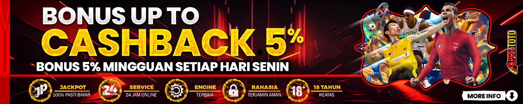 BONUS CASHBACK 5%